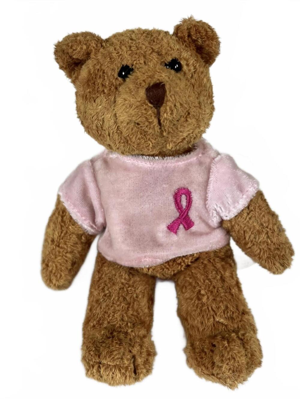 Vintage 2001 Avon Breast Cancer Crusade Beanie Teddy Bear Plush 7" Pink Ribbon
